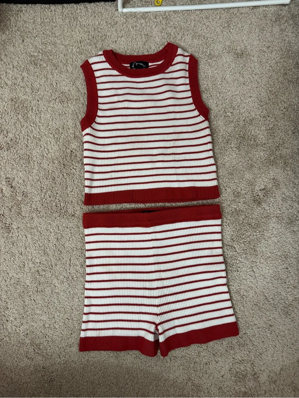 art class Red & White Striped Knit Top